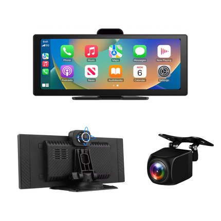 Écran Carplay & Android Auto avec Dashcam Avant 4K & Caméra Arrière