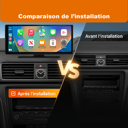 Écran Carplay & Android Auto avec Dashcam Avant 4K & Caméra Arrière