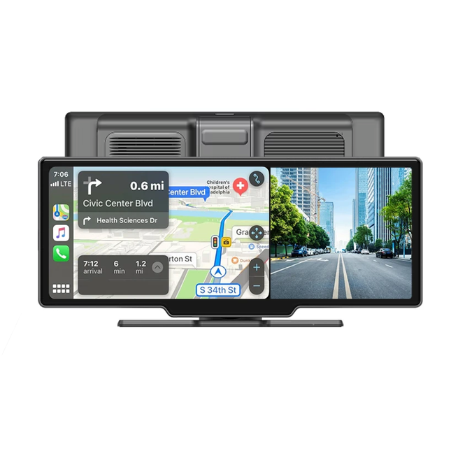 Écran Carplay & Android Auto avec Caméra Avant 4K & Caméra Arrière