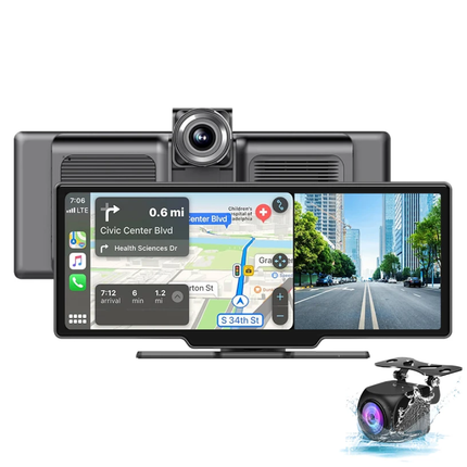 Écran Carplay & Android Auto avec Caméra Avant 4K & Caméra Arrière
