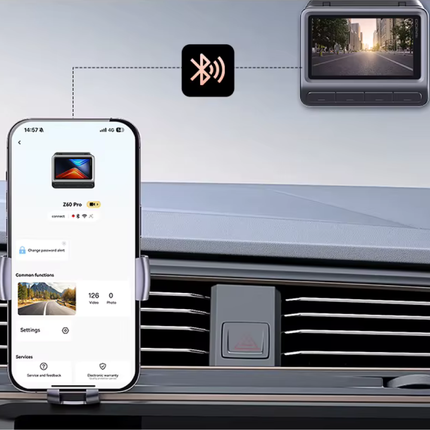 SmartAuto™ Dashcam 4K – Caméra Avant + Intérieure/Arrière Sans Fil avec Surveillance 24/7