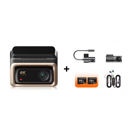 SmartAuto™ Dashcam 4K – Caméra Avant + Intérieure/Arrière Sans Fil avec Surveillance 24/7
